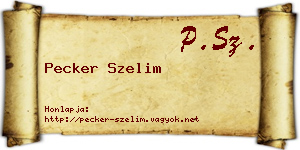 Pecker Szelim névjegykártya